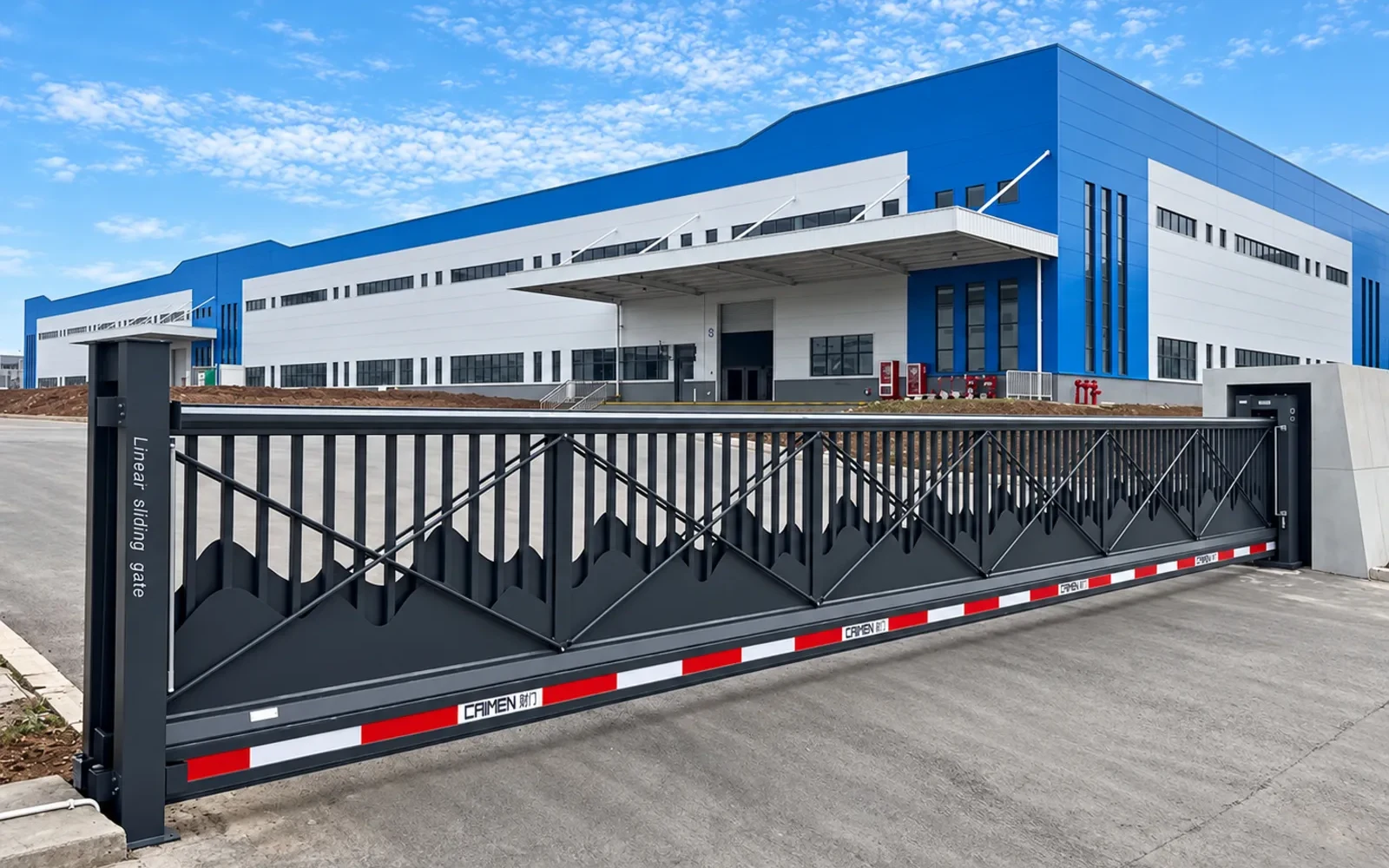 CAIMEN automatic gate at a vehicle entrance