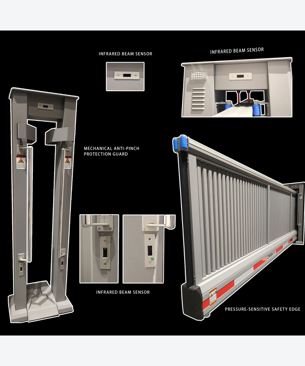 Automatic cantilever gate drive, control and safety equipment