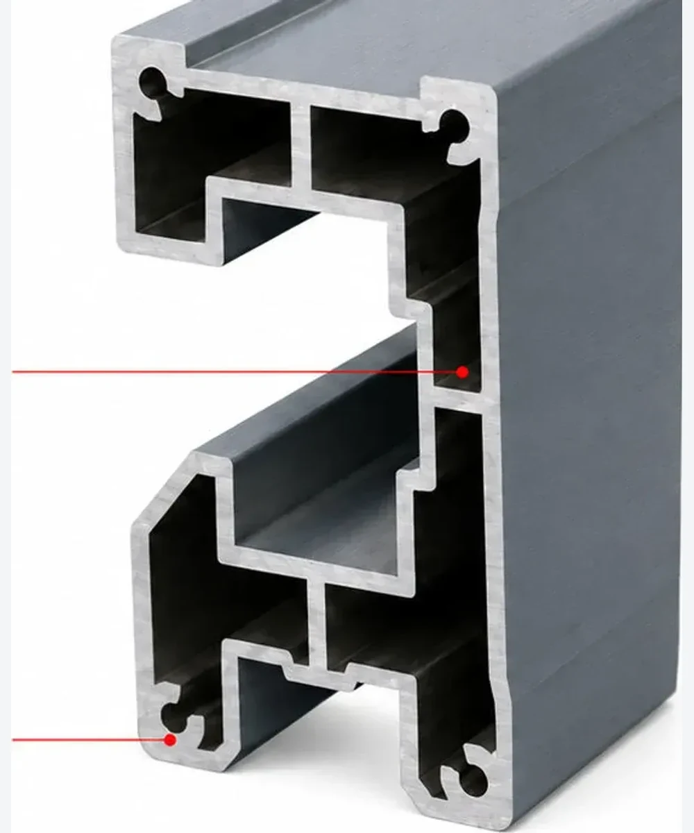 Aluminium-Rahmenprofil eines CAIMEN Drehtors