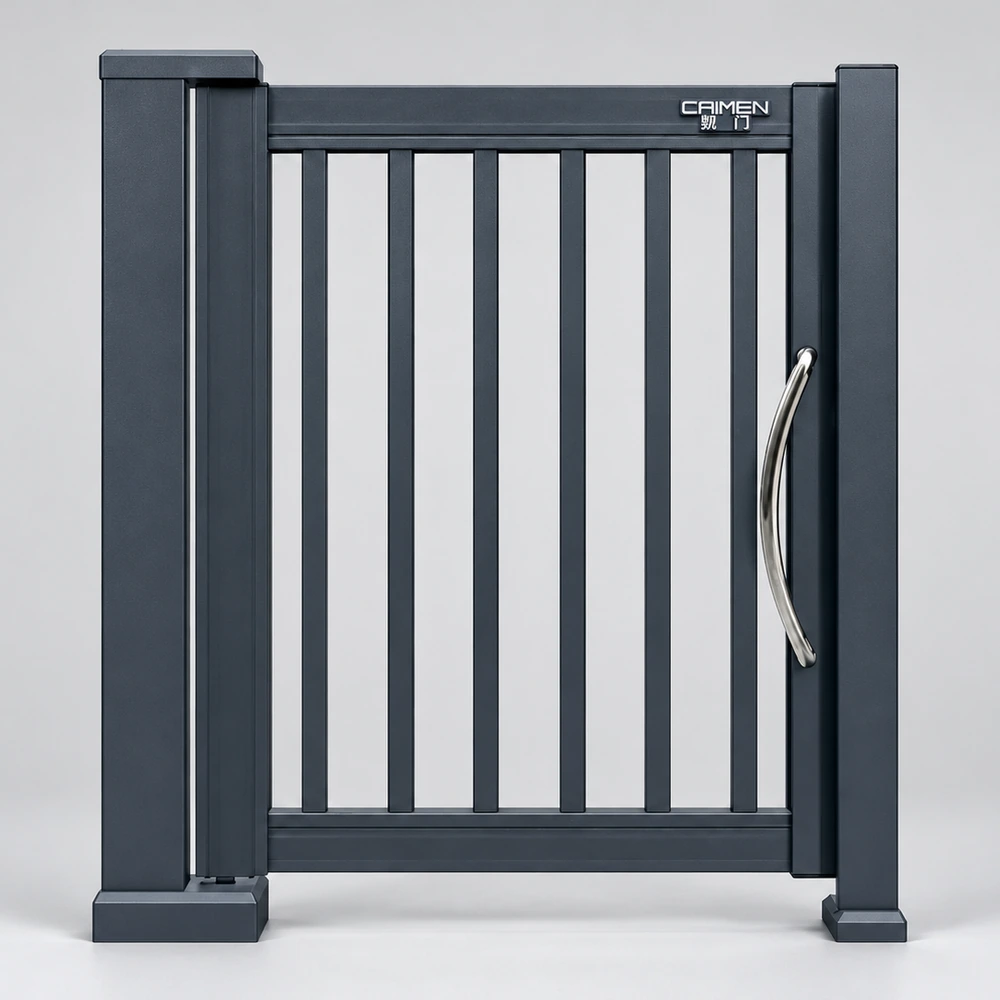 CAIMEN CMXM-05 aluminum pedestrian gate with vertical bar infill