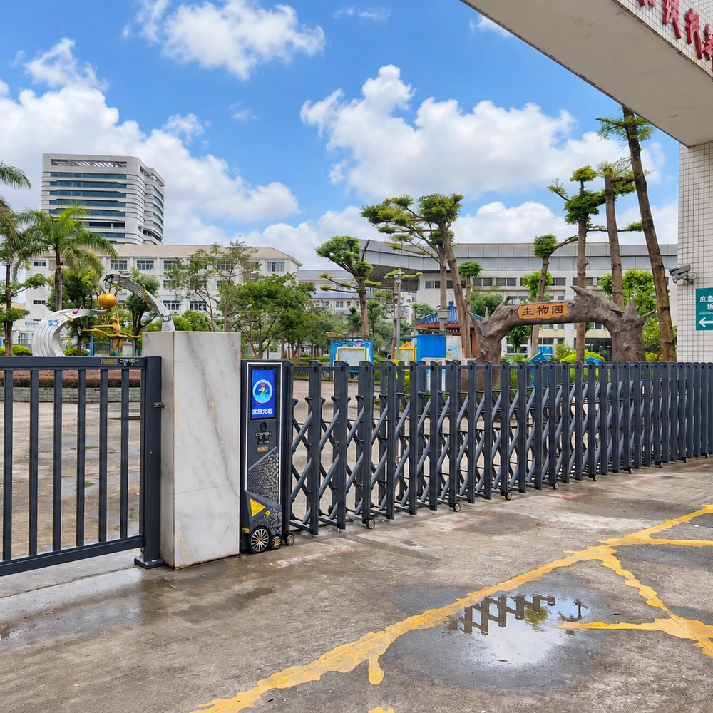 CAIMEN HONGYUN aluminum retractable gate with accordion-style folding sections